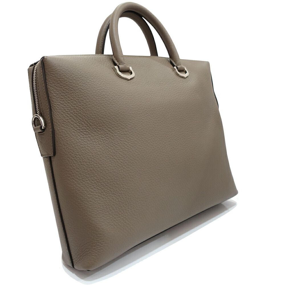 Cartier Must de Cartier Document Case Handbag 2-Way Leather Gray Silver — view 2