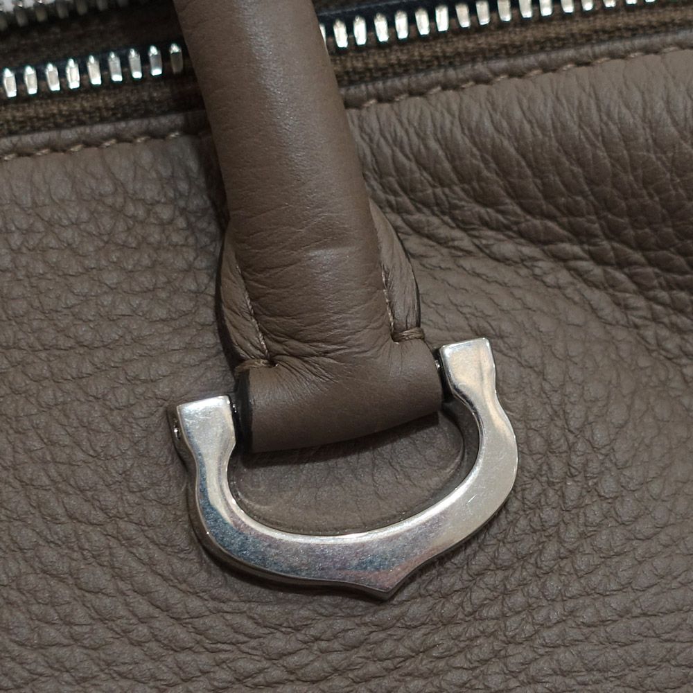 Cartier Must de Cartier Document Case Handbag 2-Way Leather Gray Silver — view 7