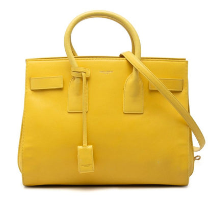 Saint Laurent Sac de Jour Mini 2-Way Shoulder Bag Yellow Leather
