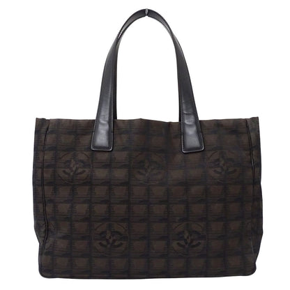 Chanel New Travel Tote Nylon Dark Brown Silver — view 2