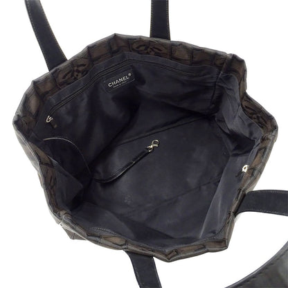 Chanel New Travel Tote Nylon Dark Brown Silver — view 5