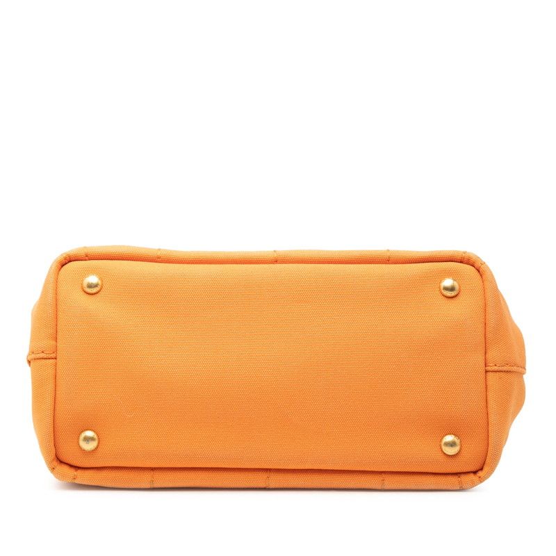 Prada Canapa Mini Handbag Orange Canvas — view 3