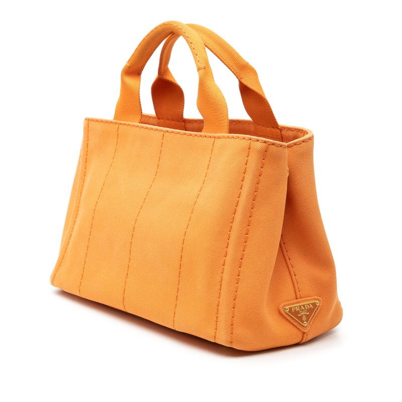 Prada Canapa Mini Handbag Orange Canvas — view 2