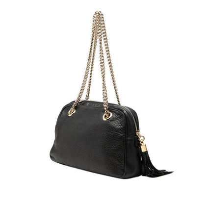 Gucci Soho Tassel Chain Shoulder Bag Black Leather — view 2