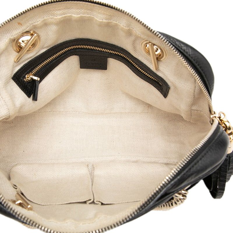 Gucci Soho Tassel Chain Shoulder Bag Black Leather — view 5