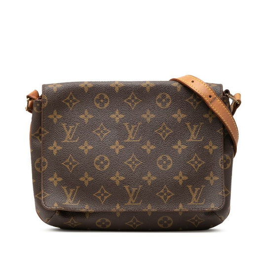 Louis Vuitton Monogram Musette Tango Short Shoulder Bag Brown Leather
