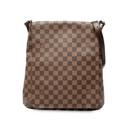 Louis Vuitton Damier Musette Crossbody Shoulder Bag Brown Leather