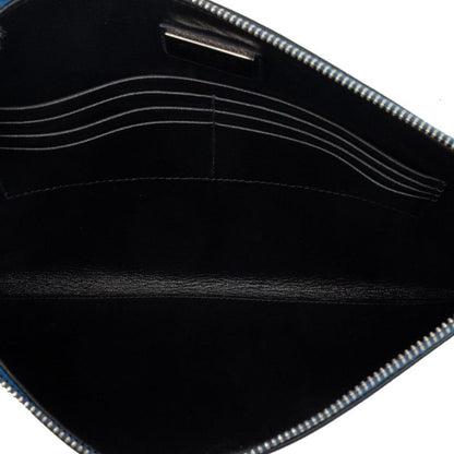 Prada Brick Marine Taste Fish Clutch Shoulder Bag Blue White Saffiano Leather — view 4