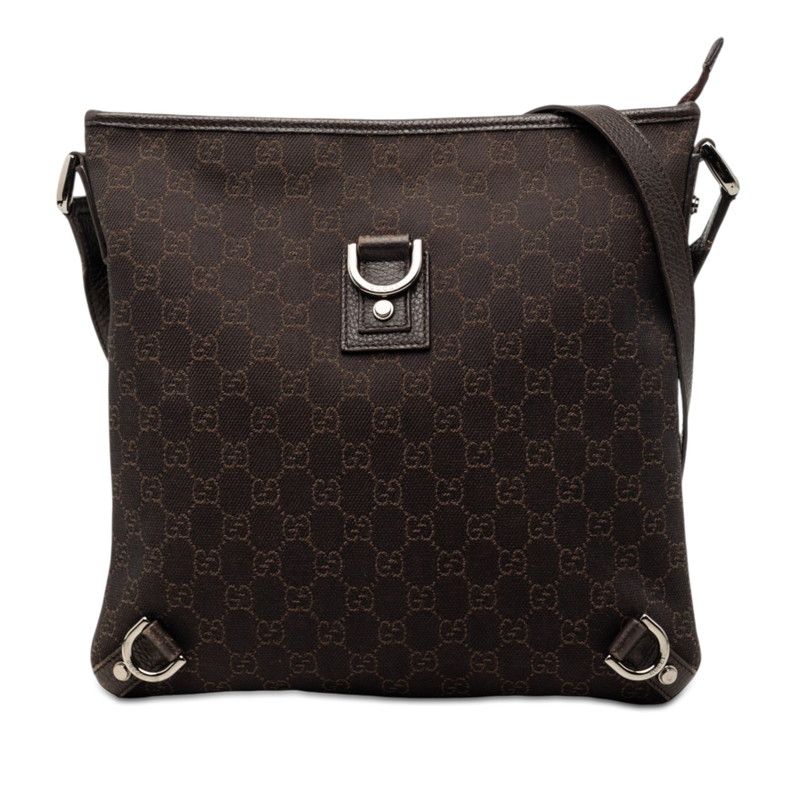 Gucci GG Canvas Abbey Crossbody Shoulder Bag Brown