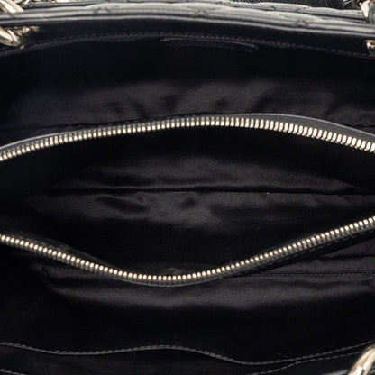 Chanel Quilted CC Logo Chain Tote Black Caviar Leather — view 4