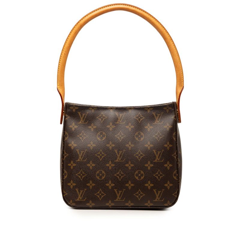 Louis Vuitton Monogram Looping Shoulder Bag Brown Leather