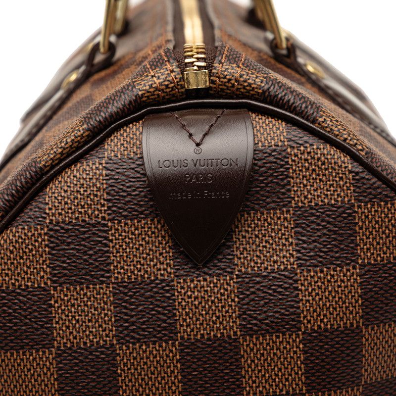 Louis Vuitton Damier Speedy 30 Mini Boston Bag Brown Leather — view 5