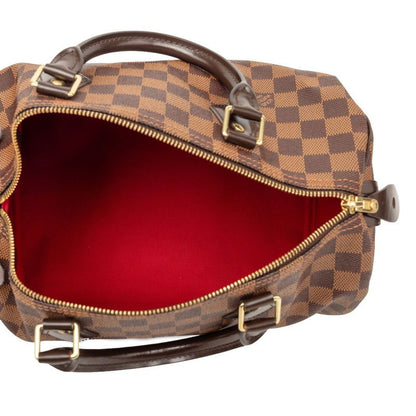 Louis Vuitton Damier Speedy 30 Mini Boston Bag Brown Leather — view 4
