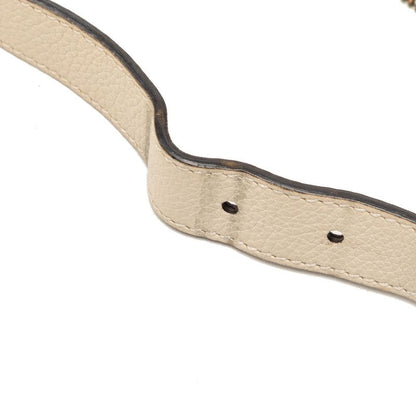 Gucci Logo Print Shoulder Bag Beige Leather — view 5