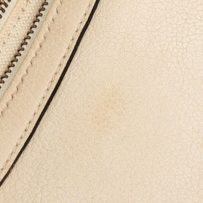 Gucci Logo Print Shoulder Bag Beige Leather — view 4