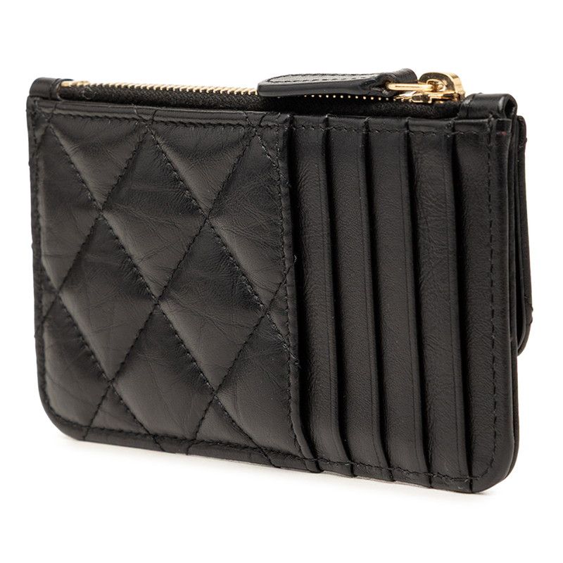 Chanel Quilted Coin Purse Black Lambskin — view 2