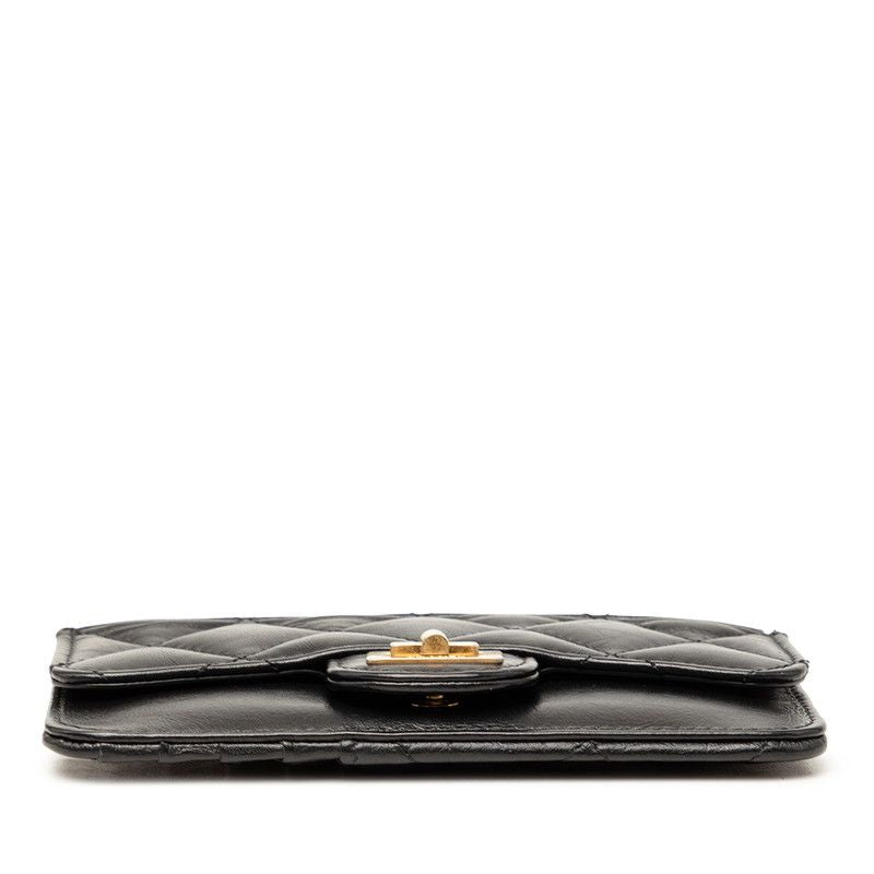 Chanel Quilted Coin Purse Black Lambskin — view 3