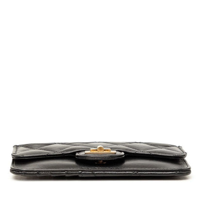 Chanel Quilted Coin Purse Black Lambskin — view 3
