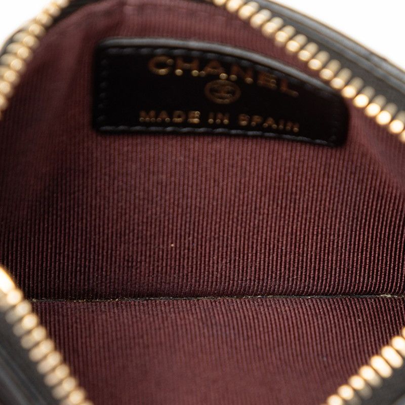 Chanel Quilted Coin Purse Black Lambskin — view 4