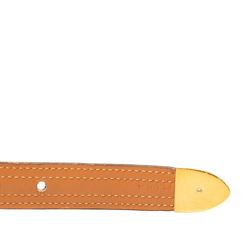 Hermes Vintage Flower Motif 72 Brown Leather Belt — view 8