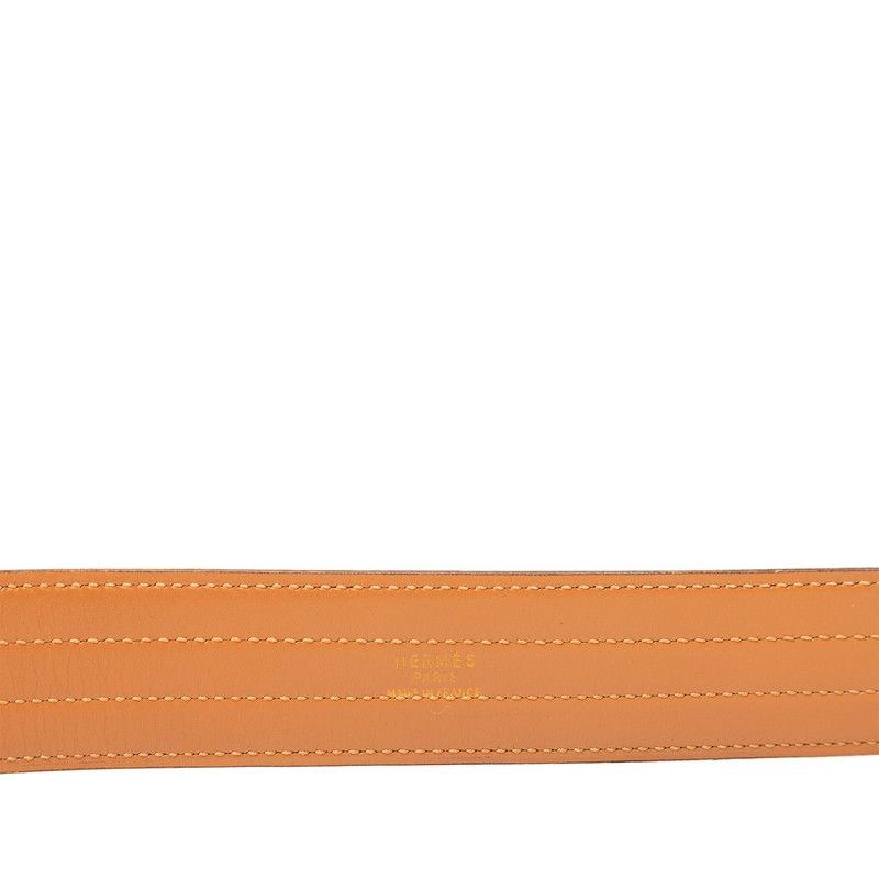 Hermes Vintage Flower Motif 72 Brown Leather Belt — view 7