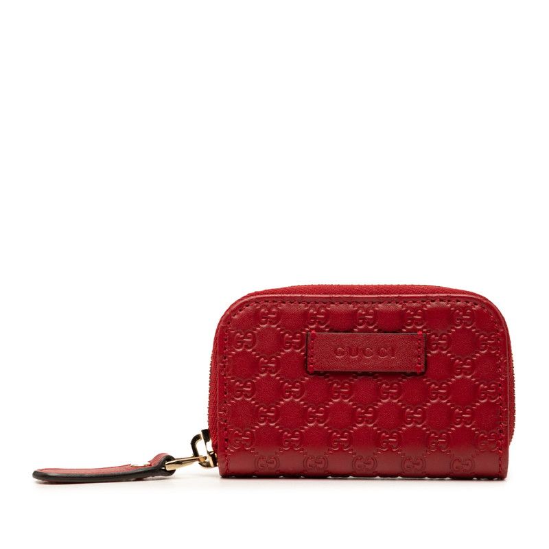 Gucci Micro Guccissima Coin Case Red Leather