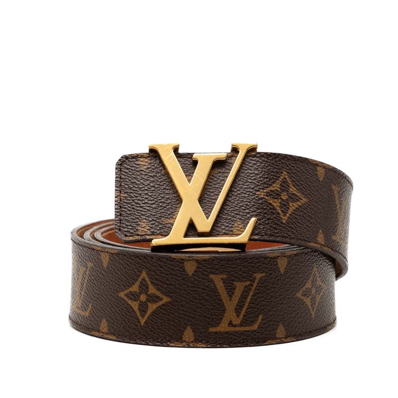 Louis Vuitton Monogram Ceinture LV Initial Belt 100 40 Brown Gold Leather