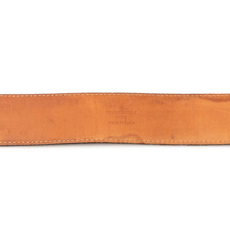 Louis Vuitton Monogram Ceinture LV Initial Belt 100 40 Brown Gold Leather — view 7
