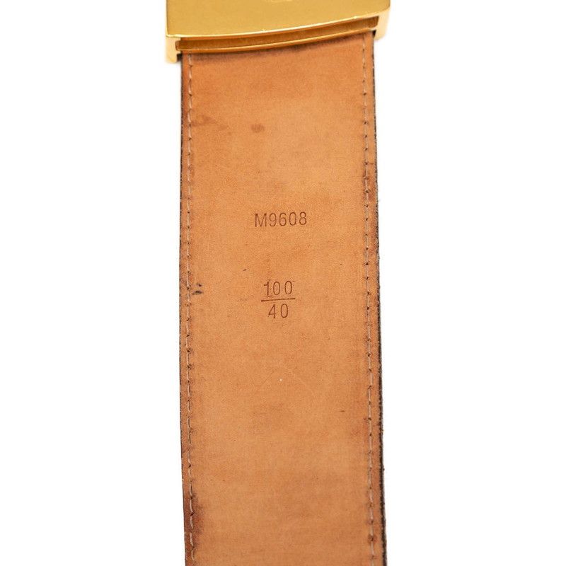 Louis Vuitton Monogram Ceinture LV Initial Belt 100 40 Brown Gold Leather — view 6