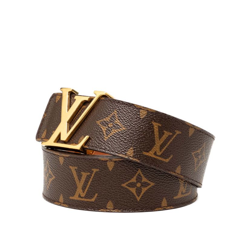 Louis Vuitton Monogram Ceinture LV Initial Belt 100 40 Brown Gold Leather — view 2