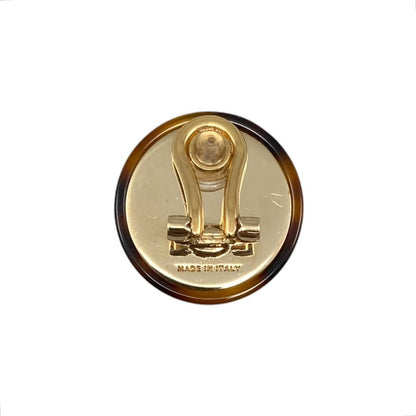 Miu Miu Miu Earrings Logo Tortoiseshell Brown Gold — view 6