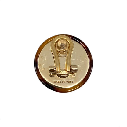 Miu Miu Miu Earrings Logo Tortoiseshell Brown Gold — view 3