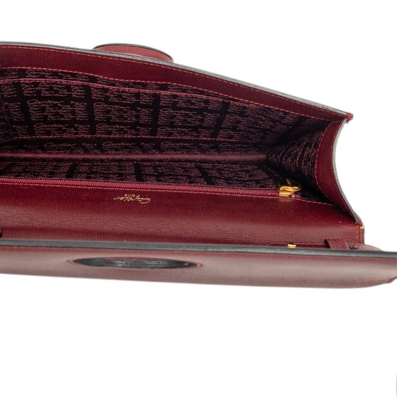 Cartier Crossbody Shoulder Bag Wine Red Bordeaux Leather — view 4