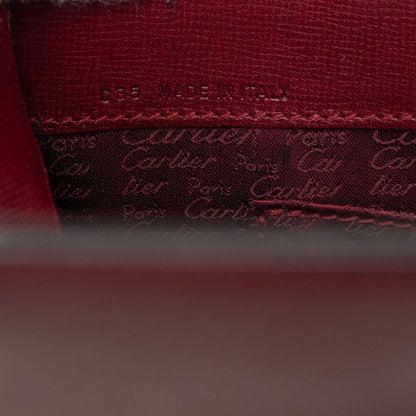 Cartier Crossbody Shoulder Bag Wine Red Bordeaux Leather — view 8