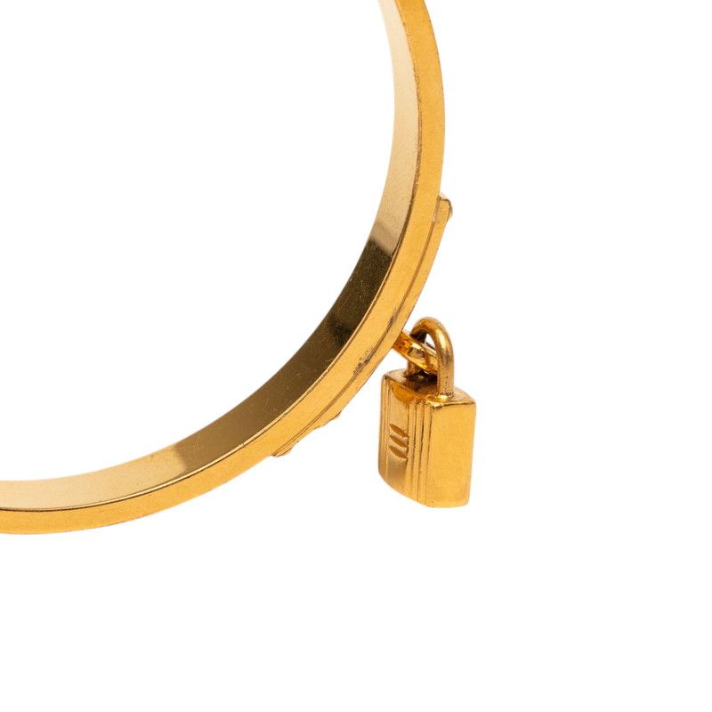 Hermes Kelly Bangle Cadena Motif Gold Blue Plated Courchevel 1- Bracelet — view 4