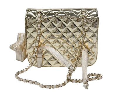 Chanel Quilted Patent Leather Chain Backpack Gold Random Plate — view 2