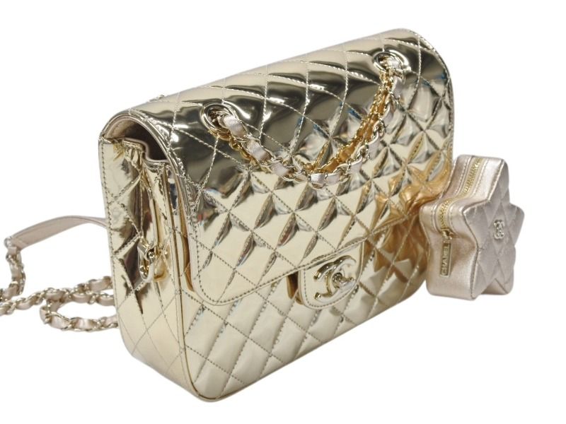Chanel Quilted Patent Leather Chain Backpack Gold Random Plate — view 3