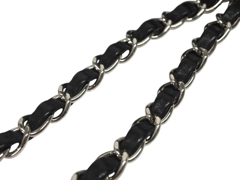 Chanel Quilted 23 S Flap Chain Shoulder Bag CC Logo Sequins Silver — view 4
