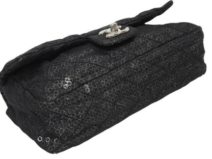 Chanel Quilted 23 S Flap Chain Shoulder Bag CC Logo Sequins Silver — view 5