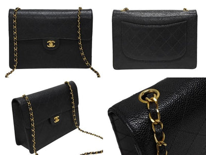 Chanel Maxi Quilted 30 S Flap S Chain Shoulder Bag Caviar Leather CC Logo Gold — view 2