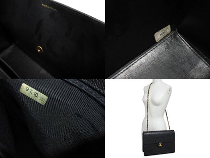 Chanel Maxi Quilted 30 S Flap S Chain Shoulder Bag Caviar Leather CC Logo Gold — view 8