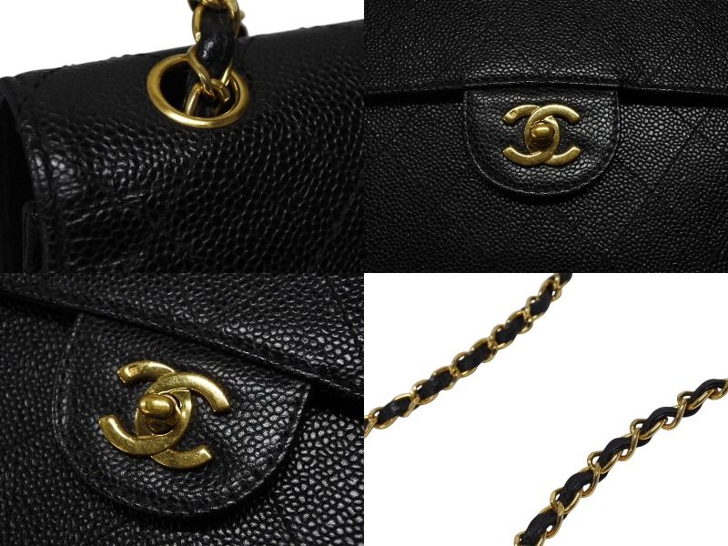 Chanel Maxi Quilted 30 S Flap S Chain Shoulder Bag Caviar Leather CC Logo Gold — view 3