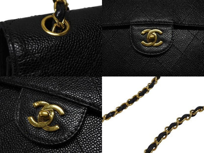 Chanel Maxi Quilted 30 S Flap S Chain Shoulder Bag Caviar Leather CC Logo Gold — view 3