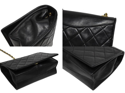 Chanel S Flap S Chain Shoulder Bag CC Logo Lambskin Black Gold — view 6