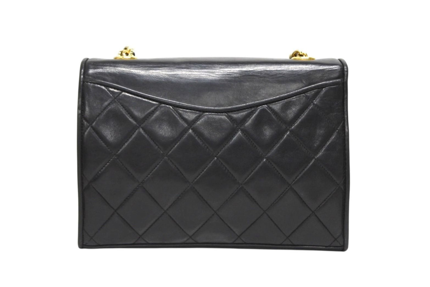 Chanel S Flap S Chain Shoulder Bag CC Logo Lambskin Black Gold — view 2