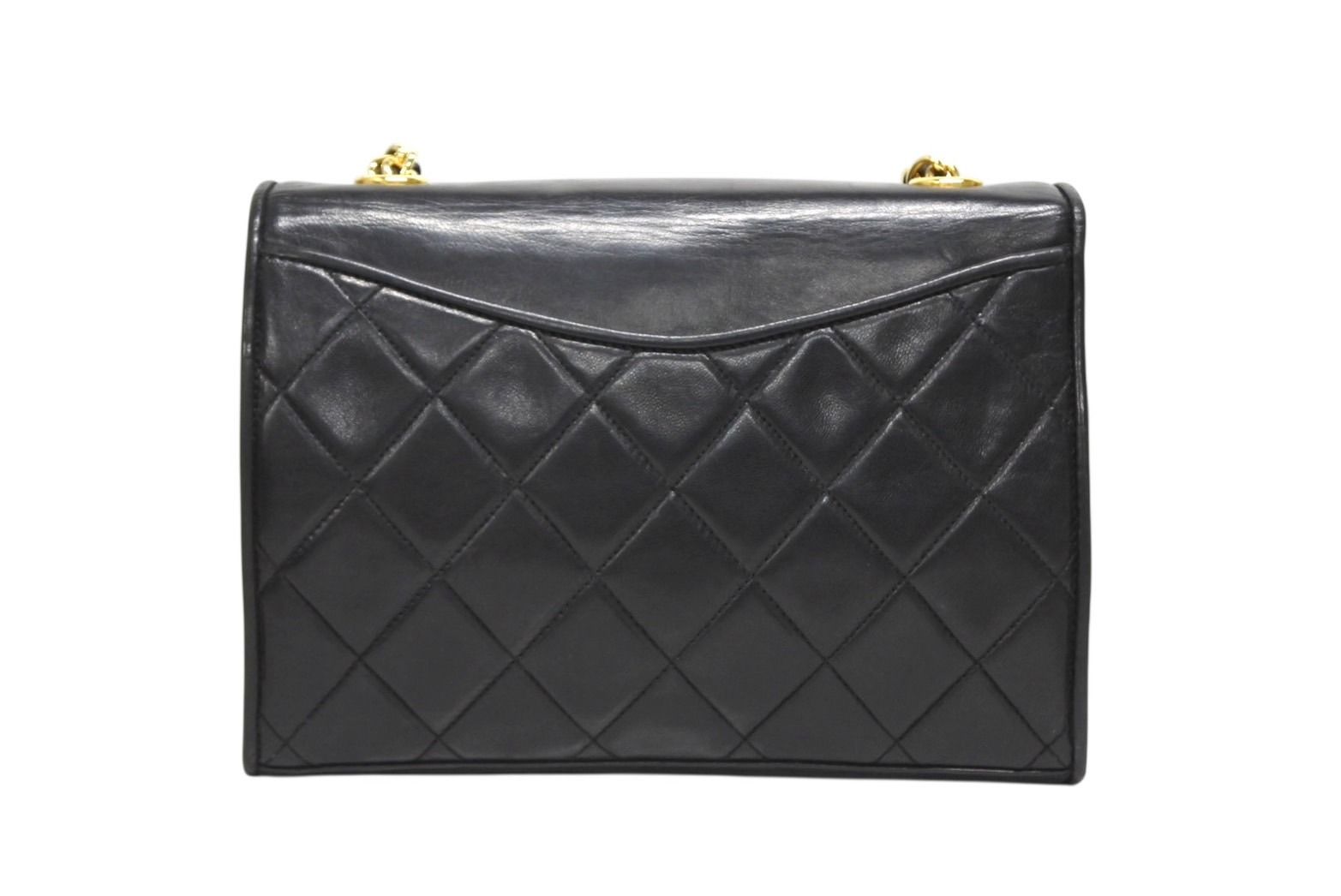 Chanel S Flap S Chain Shoulder Bag CC Logo Lambskin Black Gold — view 2