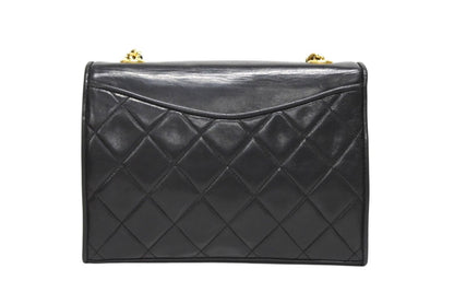 Chanel S Flap S Chain Shoulder Bag CC Logo Lambskin Black Gold — view 2
