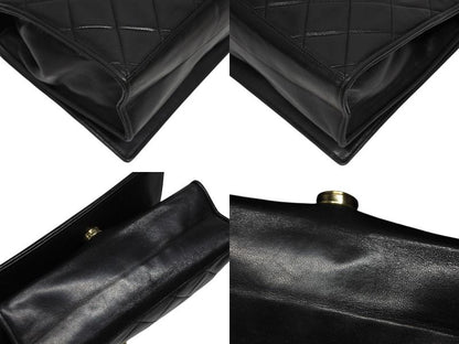 Chanel S Flap S Chain Shoulder Bag CC Logo Lambskin Black Gold — view 7