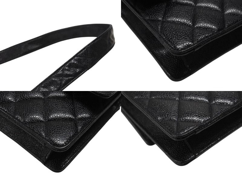Chanel Bag Caviar Leather CC Logo Black Vintage Gold — view 7