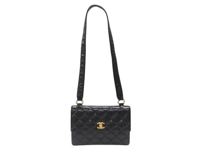 Chanel Bag Caviar Leather CC Logo Black Vintage Gold — view 5